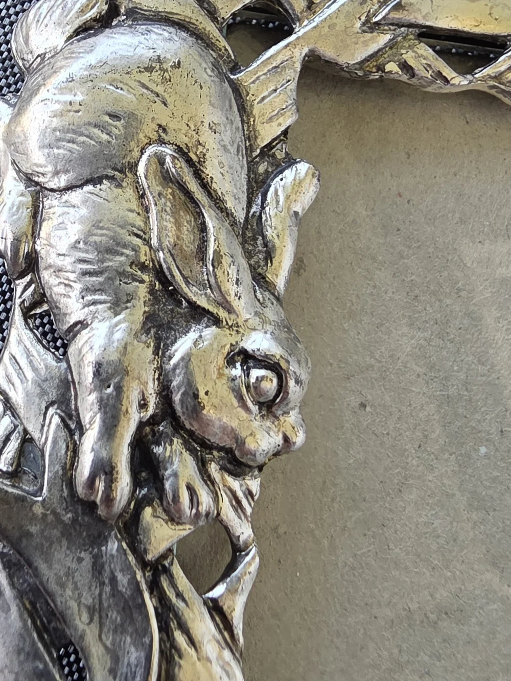 Ornate Pewter Bunny Picture Frame